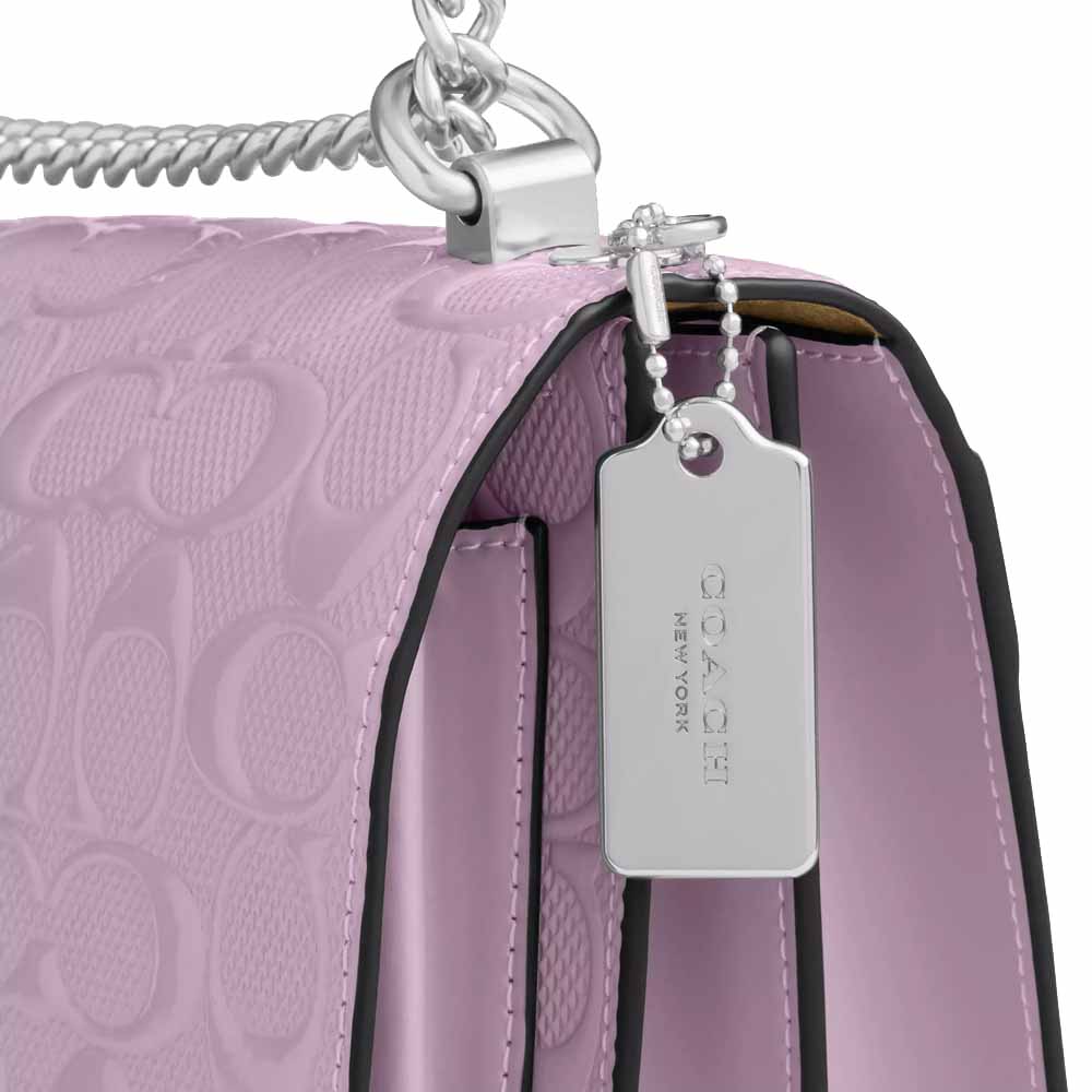 Coach Klare Crossbody Bag In Signature Leather Silver Light Violet Light Purple # CDA97
