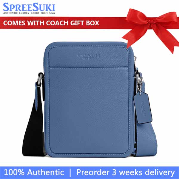 Coach Sullivan Crossbody Silver Light Denim Blue # CAT81