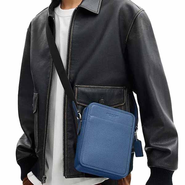 Coach Sullivan Crossbody Silver Light Denim Blue # CAT81