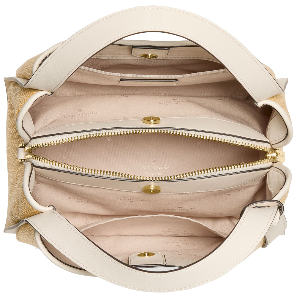 Kate Spade Knott Straw Carryall Bag Natural Brown # KO444