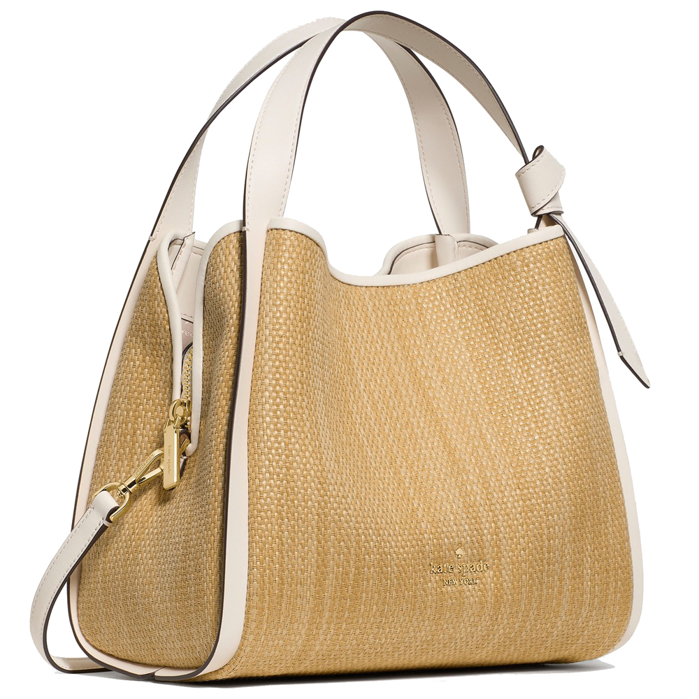 Kate Spade Knott Straw Carryall Bag Natural Brown # KO444