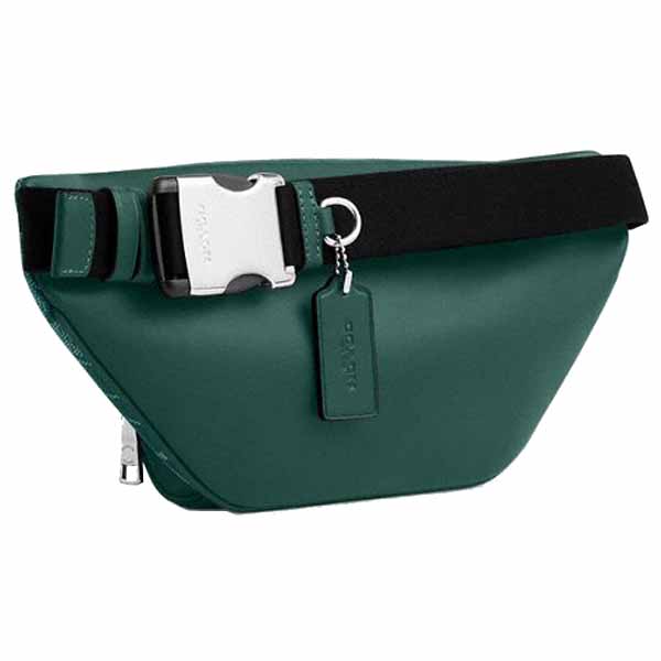 Coach Racer Small Belt Bag In Signature Canvas Silver Sea Green Emerald Green # CEB24