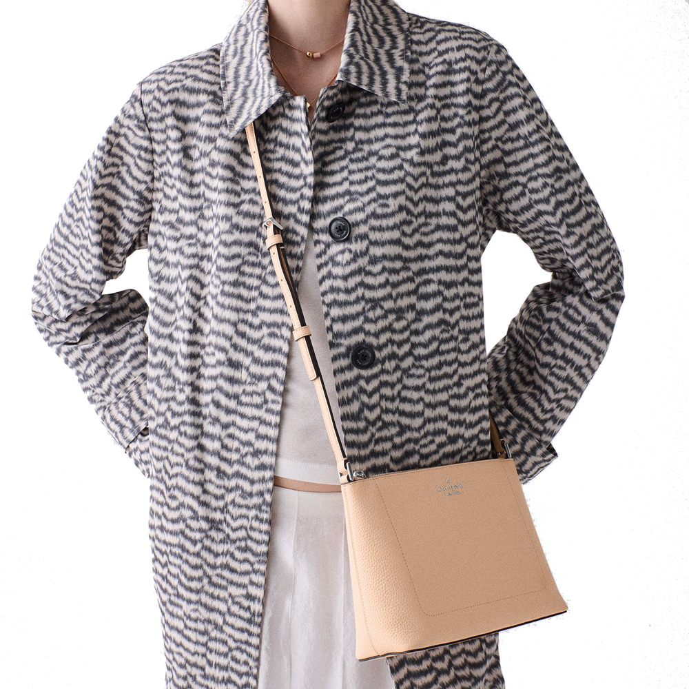 Kate Spade Leila Medium Crossbody Fresh Peach Beige # KG464