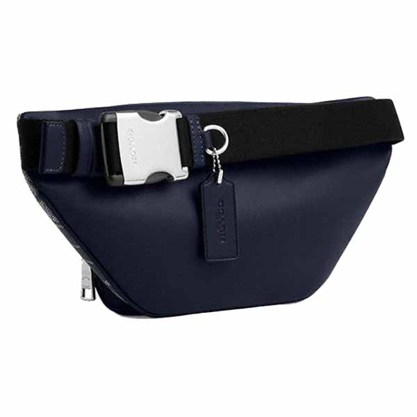 Coach Racer Small Belt Bag In Signature Canvas Silver Denim Chalk Blue Denim # CEB24