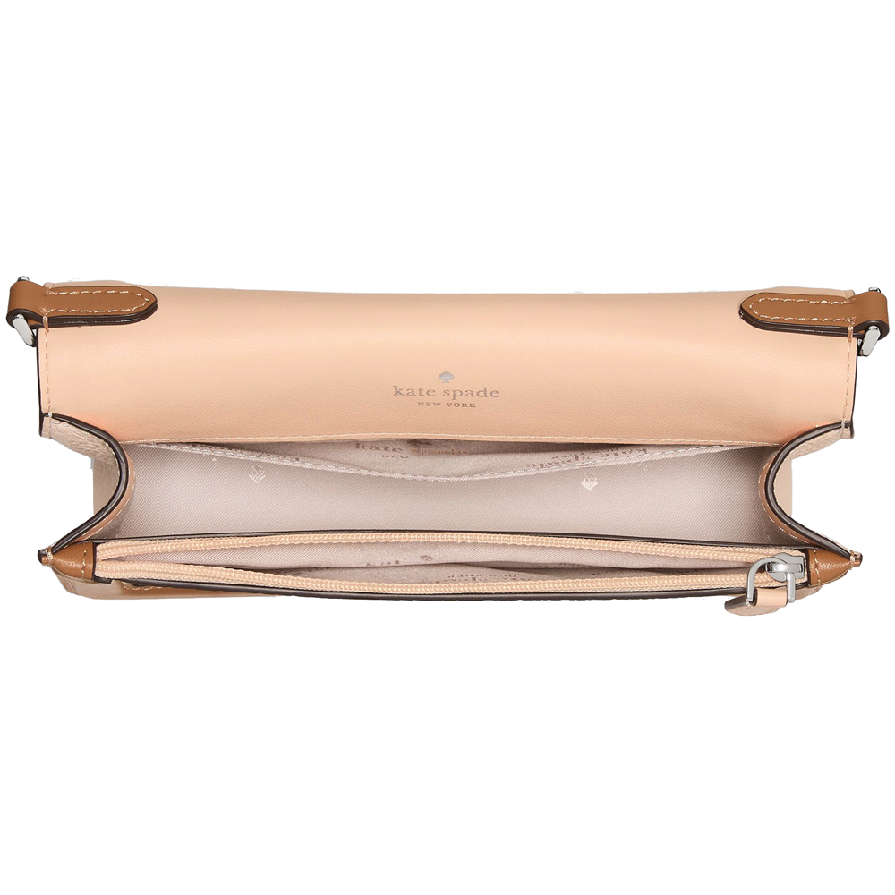 Kate Spade Knott Mini Flap Crossbody Crisp Peach Multi Brown # KM610