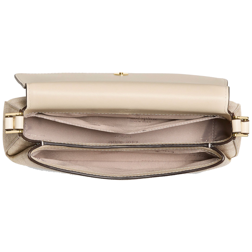 Kate Spade Sutton Spade Flower Mini Crossbody Bag Dark Beige Moon Dust # KO534