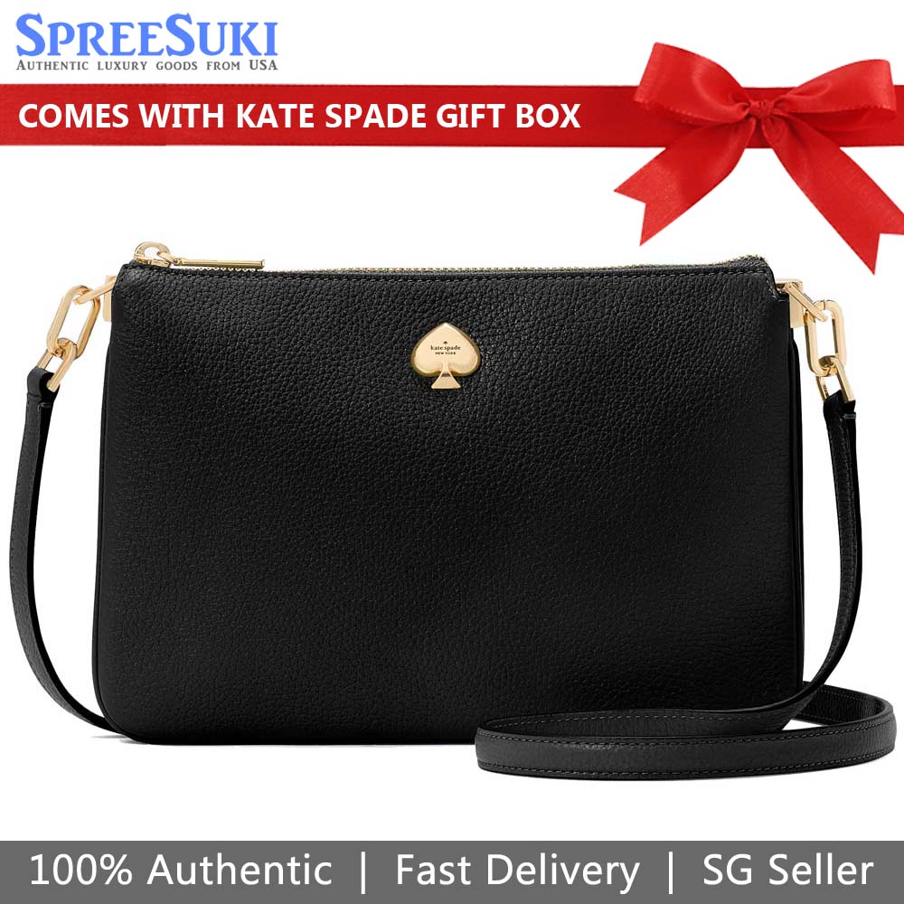 Kate Spade Kayla Small Triple Compartment Crossbody Black # KL806