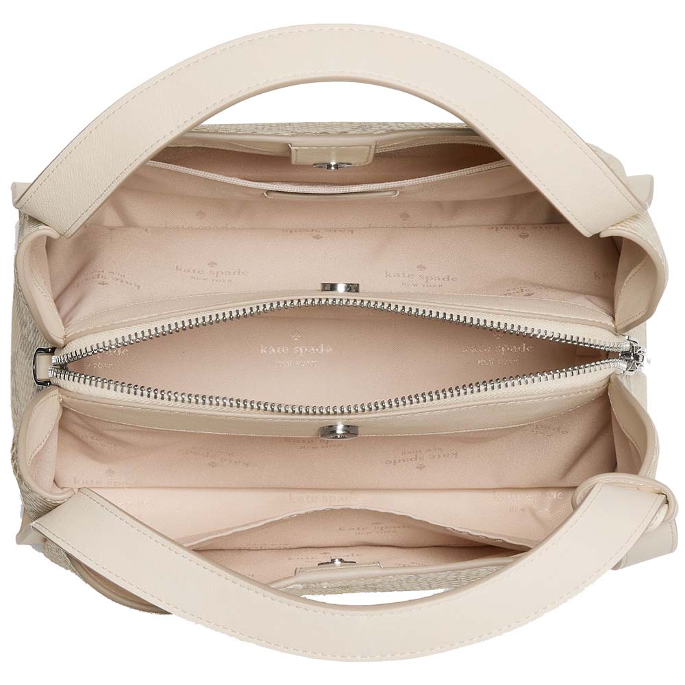 Kate Spade Knott Snake Embossed Carryall Bag Natural Multi Beige # KP041