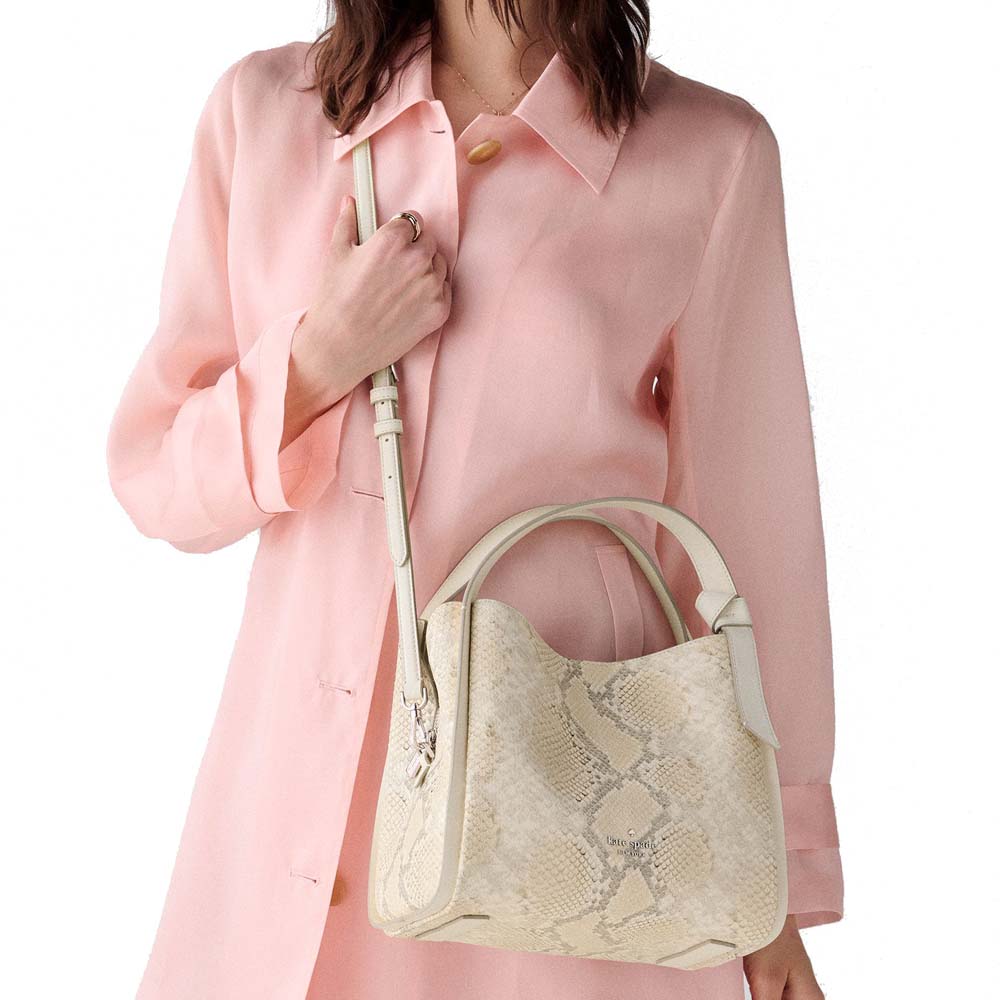 Kate Spade Knott Snake Embossed Carryall Bag Natural Multi Beige # KP041