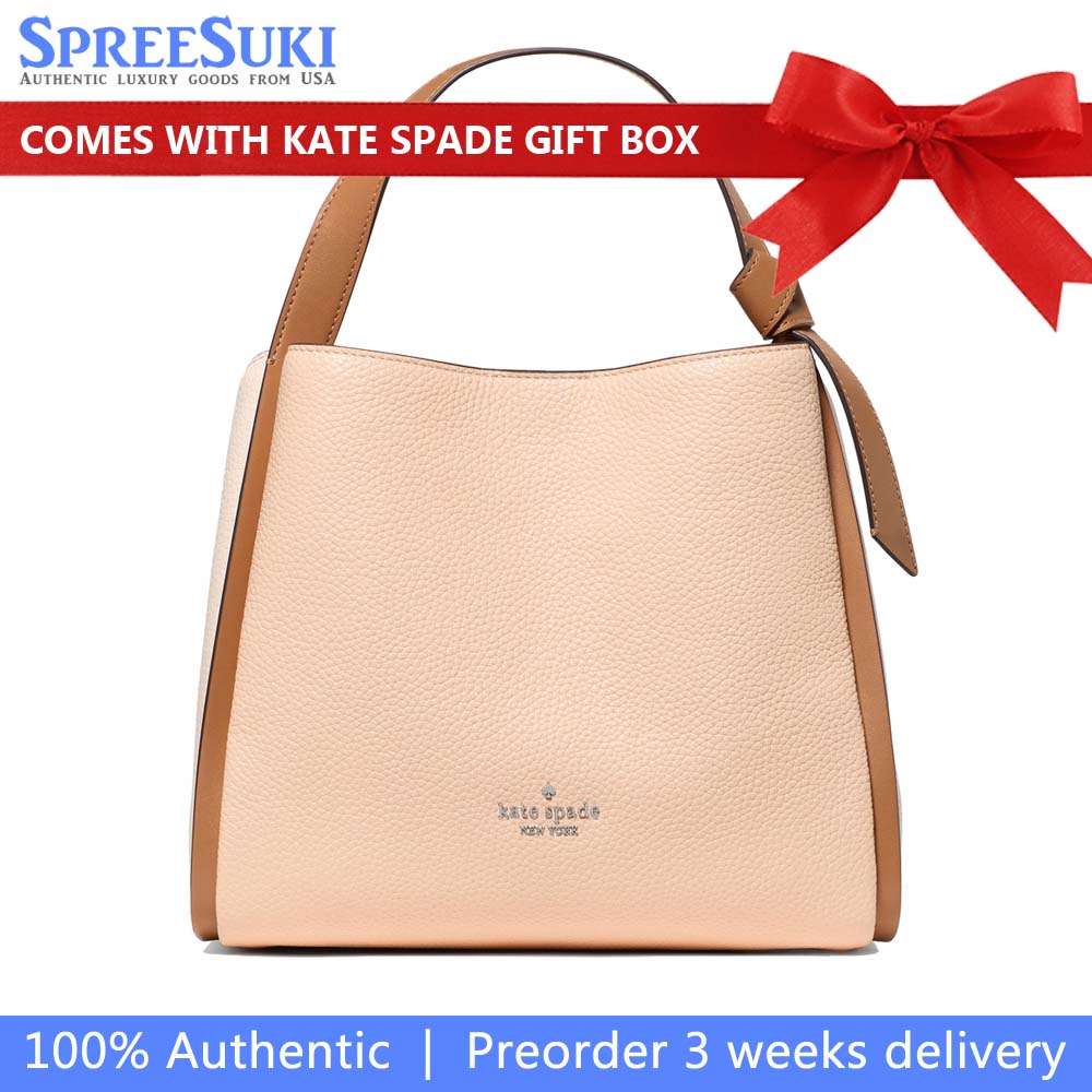 Kate Spade Knott Colorblock Convertible Carryall Crisp Peach Multi Beige # KM664