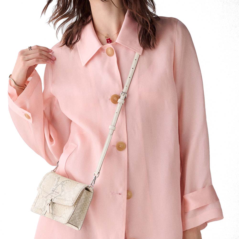 Kate Spade Knott Snake Mini Crossbody Bag Natural Multi Beige # KP009