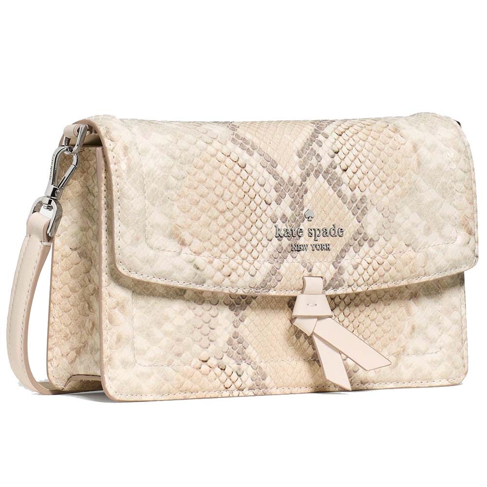 Kate Spade Knott Snake Mini Crossbody Bag Natural Multi Beige # KP009