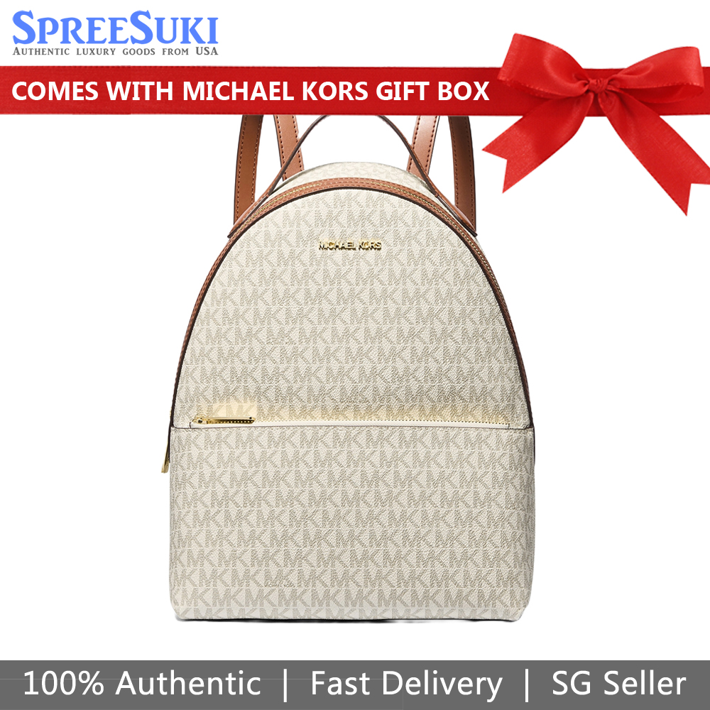 Michael Kors Sheila Medium Logo Backpack Vanilla Off White # 35F3G6HB6B