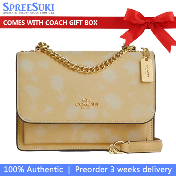 Coach Mini Klare Crossbody Bag With Floral Print Washed Yellow # CDW81