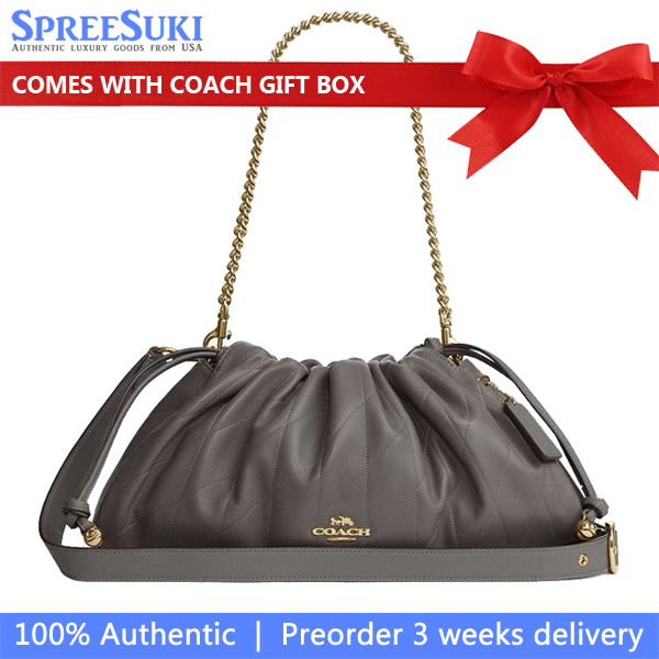 Coach Faye Large Shoulder Bag With Quilting Slate Grey # CCZ58