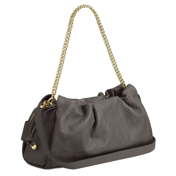 Coach Faye Large Shoulder Bag With Quilting Slate Grey # CCZ58