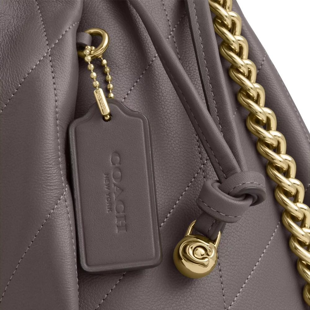 Coach Faye Large Shoulder Bag With Quilting Slate Grey # CCZ58