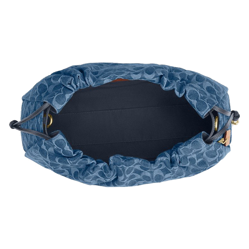 Coach Faye Large Shoulder Bag In Signature Denim Indigo Blue Denim # CDB97