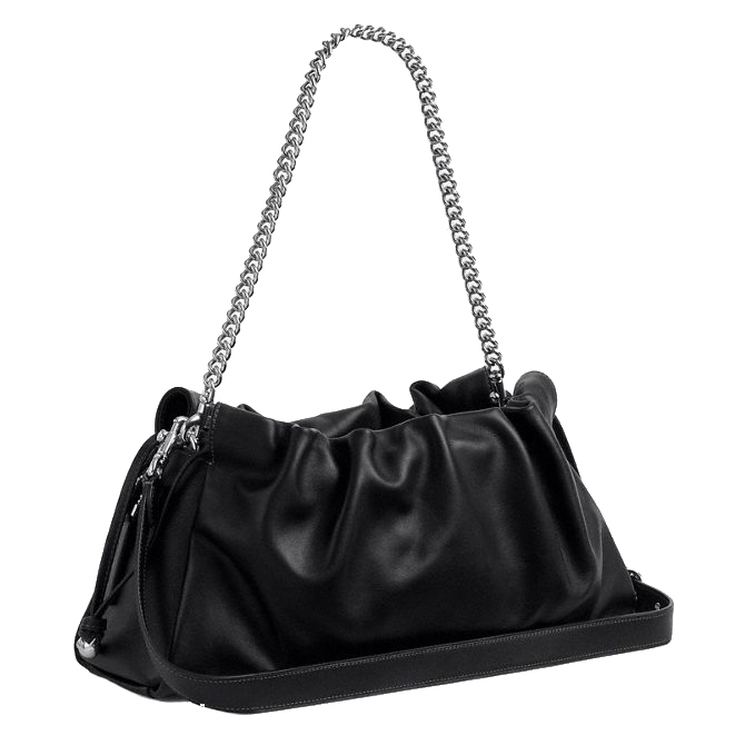 Coach Faye Large Shoulder Bag Silver Black # CCE68