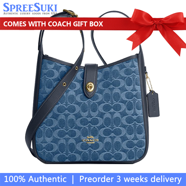 Coach Hadley Convertible Crossbody Bag In Signature Denim Indigo Blue Denim # CDB98