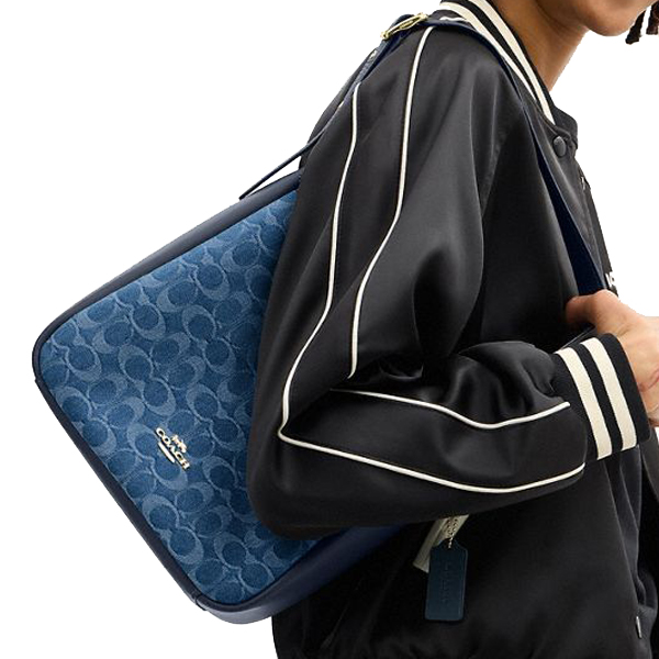 Coach Hadley Convertible Crossbody Bag In Signature Denim Indigo Blue Denim # CDB98