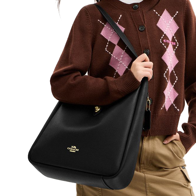 Coach Hadley Large Shoulder Bag Black # CCD65