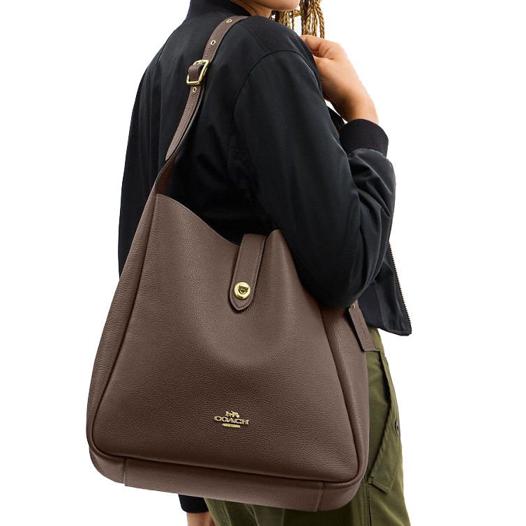 Coach Hadley Large Shoulder Bag Dark Stone Dark Grey # CCD65