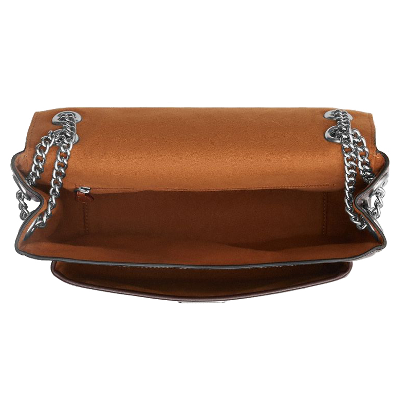 Coach Elodie Crossbody Bag Silver Maple Dark Red # CCF09