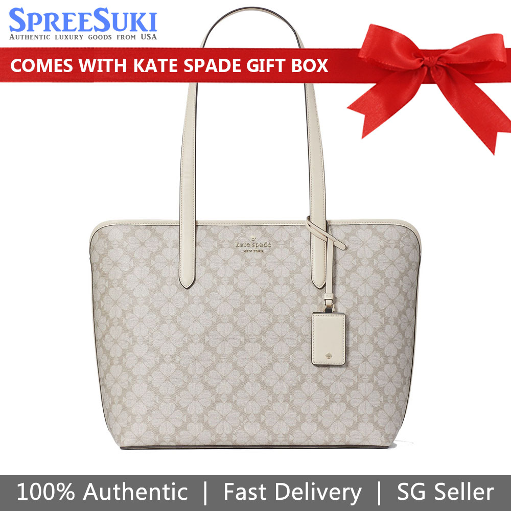 Kate Spade Spade Flower Tote Dark Beige Multi # KG086