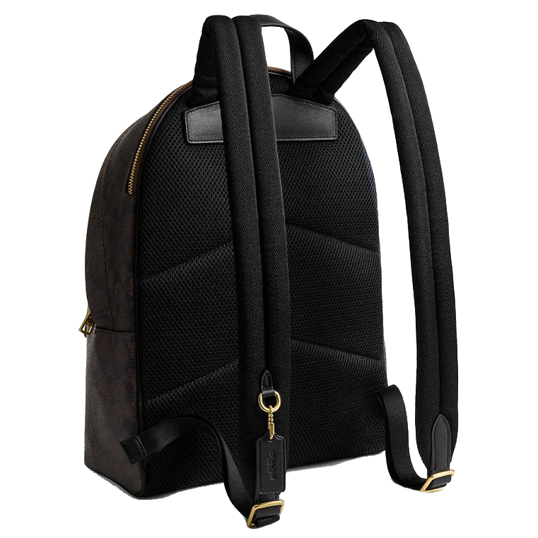 Coach Taylor Small Backpack In Signature Canvas Walnut Black Dark Brown # CDW76