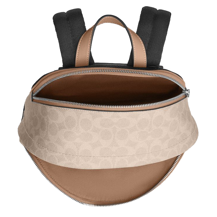 Coach Taylor Small Backpack In Signature Canvas Silver Sand Taupe # CDW76