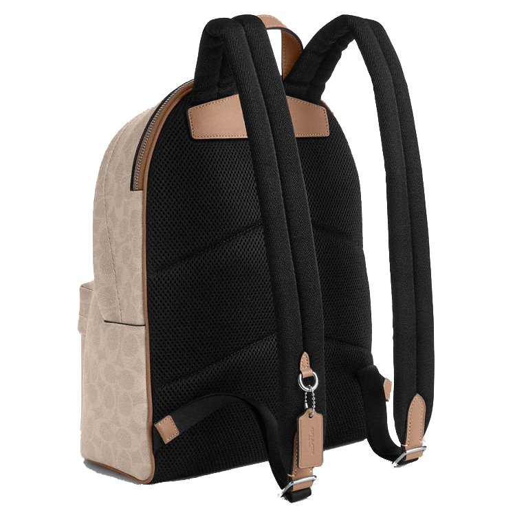 Coach Taylor Small Backpack In Signature Canvas Silver Sand Taupe # CDW76