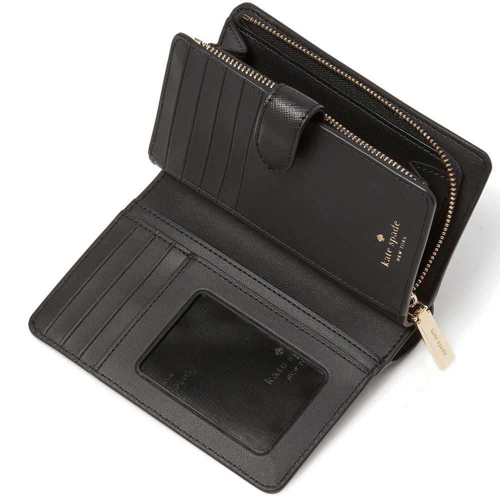 Kate Spade Medium Wallet Medium Compact Bifold Wallet Black # KN752D1