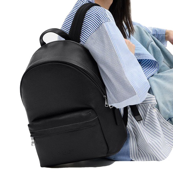 Coach Taylor Backpack Silver Black # CDX93