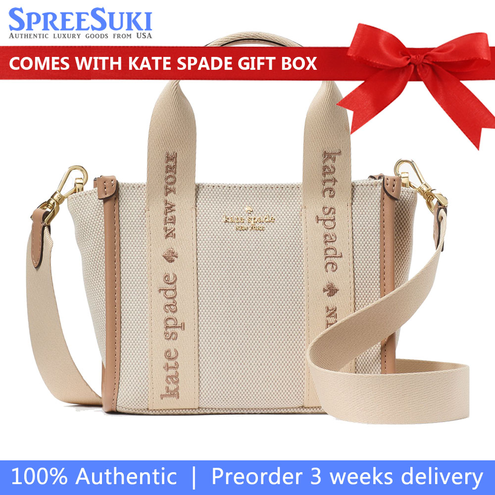 Kate Spade Kip Canvas Mini Tote Light Fawn Multi Light Brown # KL062
