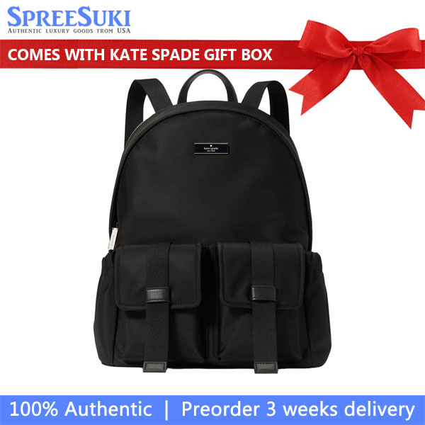Kate Spade Carter Ksnyl Cargo Large Backpack Black # KN670