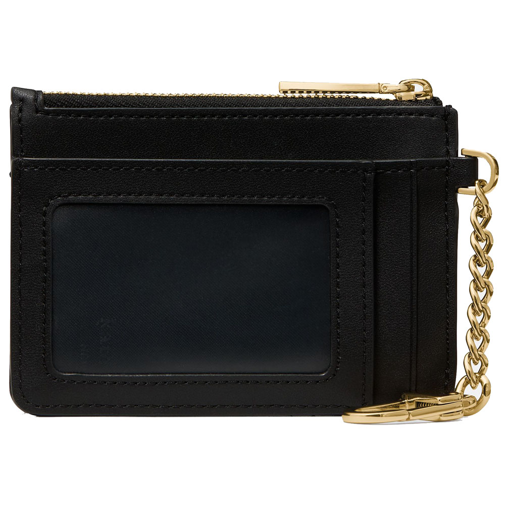 Kate Spade Smooth Quilted Key Ring Card Holder Card Case Black # KN772