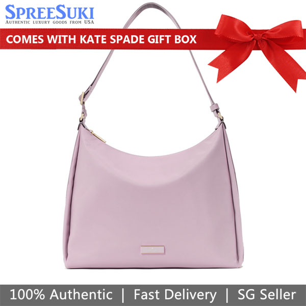 Kate Spade Carter Nylon Large Convertible Crossbody Lavender Smoke Light Purple # KL963