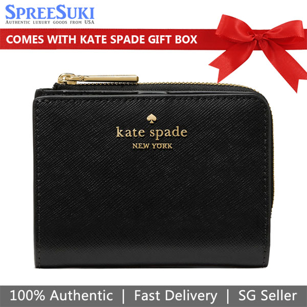 Kate Spade Small L-Zip Wallet Black # KN767