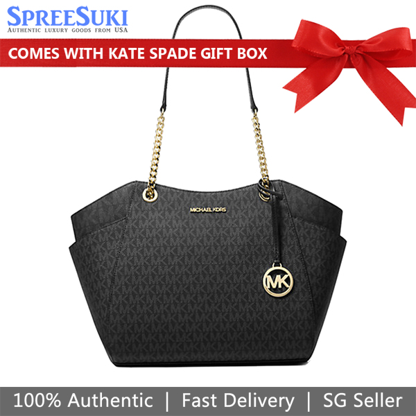 Michael Kors Jet Set Travel Large Chain Shoulder Tote Black # 35S4GTVT3B