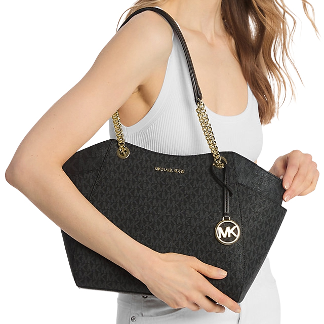 Michael Kors Jet Set Travel Large Chain Shoulder Tote Black # 35S4GTVT3B