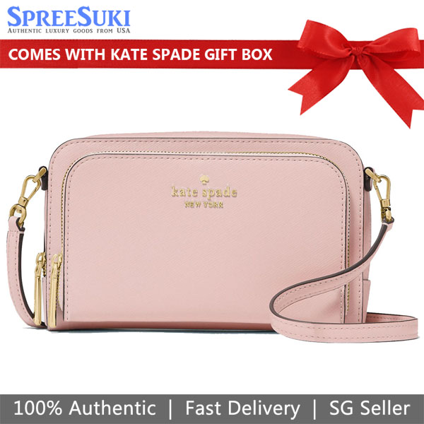 Kate Spade Staci Dual Zip Around Mini Crossbody Tutu Pink Light pink # KG036
