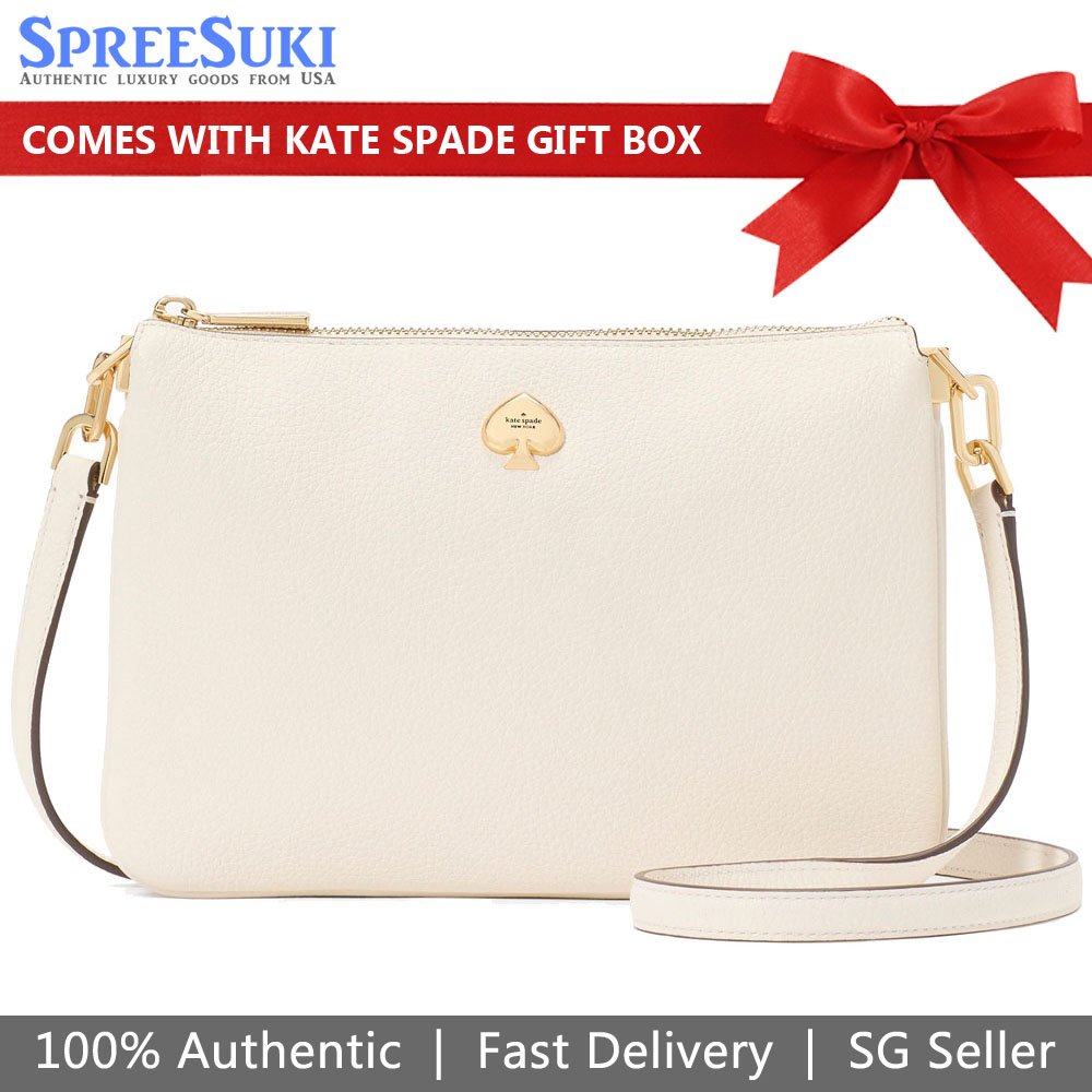 Kate Spade Kayla Small Triple Compartment Crossbody Meringue Off White # KL806