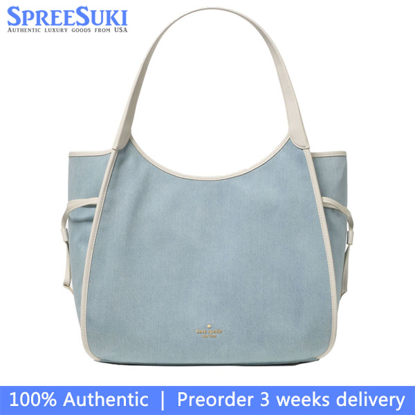 Kate Spade Stash Denim Large Carryall Bag Blue Multicolor # KN679