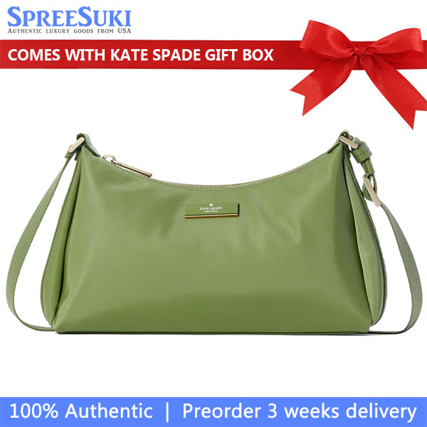 Kate Spade Carter Nylon Small Shoulder Bag Cedar Stand Green # KL967