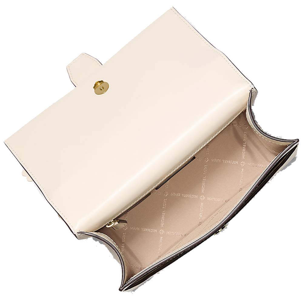 Michael Kors Greenwich Small Embellished Signature Logo Trim Crossbody Bag Light Cream Multi # 35S6GGRC1L