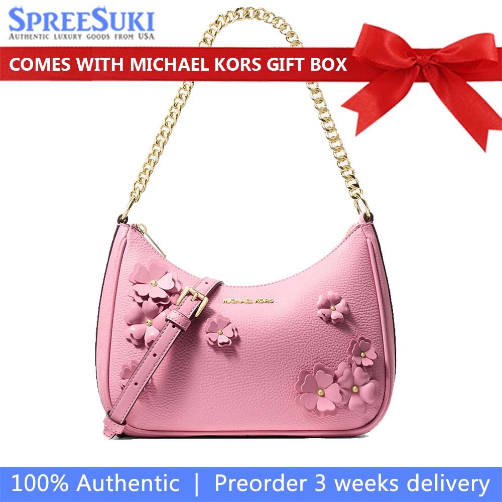 Michael Kors Jet Set Travel Large Embellished Convertible Pochette Carnation Pink # 35S6GTVC3V