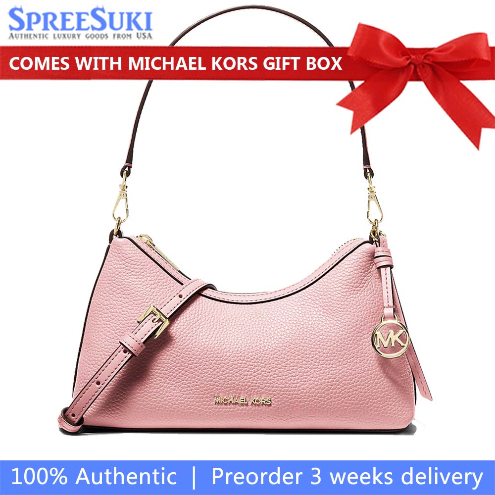 Michael Kors Sammy Small Pebbled Leather Convertible Crossbody Bag Powder Blush Blush Pink # 35T6G8SC5L