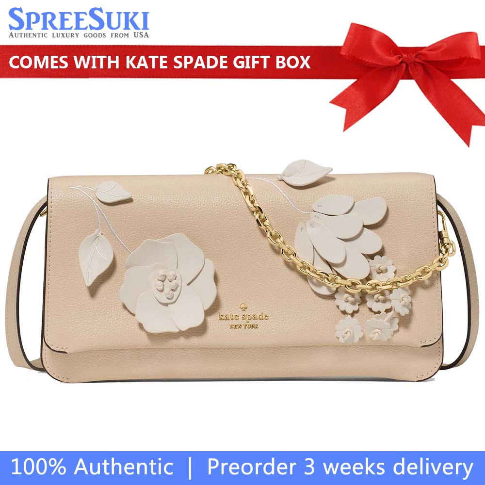 Kate Spade Ivy Floral Crossbody Bag Milk Glass Multi Beige # KO456
