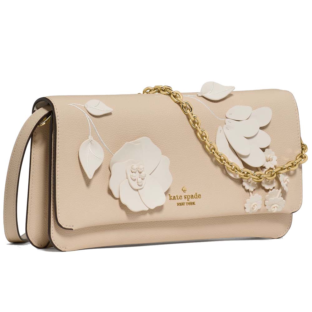 Kate Spade Ivy Floral Crossbody Bag Milk Glass Multi Beige # KO456